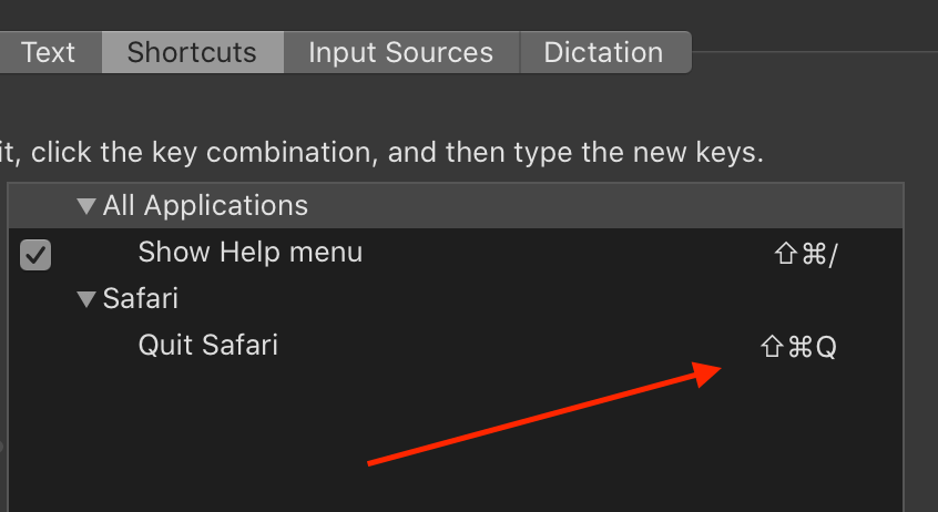 Keyboard settings to remap Command Q